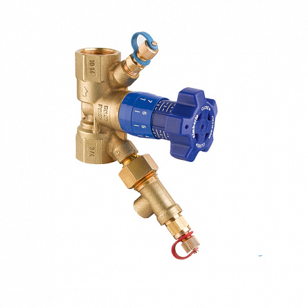 Клапан балансировочный ручной 787DP 1/2" корроз. латунь Kvs=1,75 PN25 BB с тройником для трубки Cimb