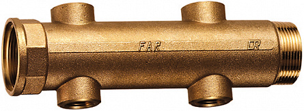 Коллектор 1 1/2"(ВР-НР) с 4 отв. 3/4" ВР(межосев. 100 мм)