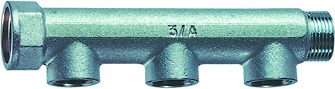 Коллектор 1 1/4" (ВР-НР) с 3 отв. 1/2" ВР (межосев. 50 мм)
