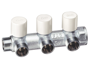 Балансировочный коллектор 3/4" (НР-ВР) с 3 отв. 1/2" EU, хром.(аналог FK 3870 3412)
