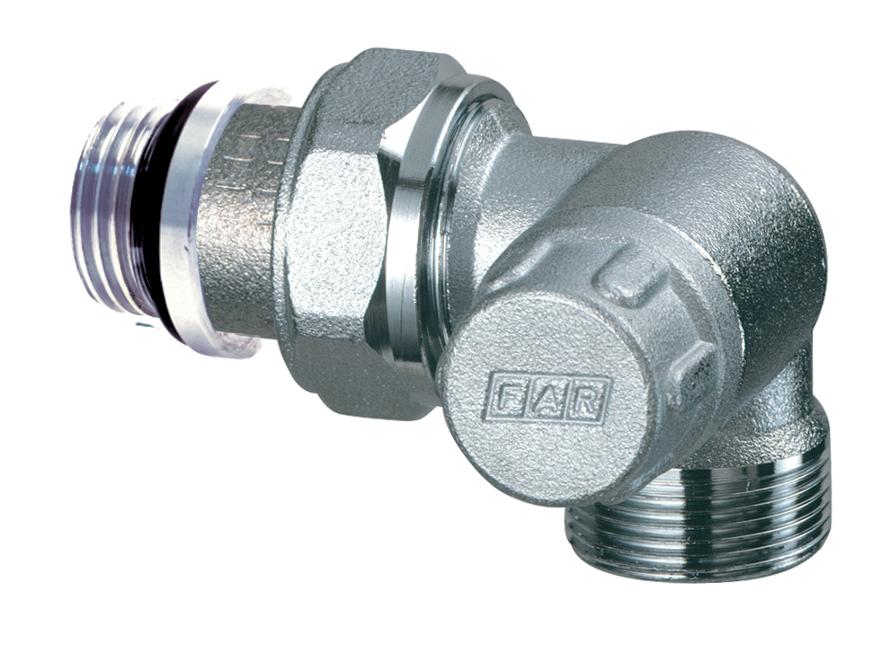 Вентиль запорный трехосевой правосторонний 1/2" М24х19, EPDM
