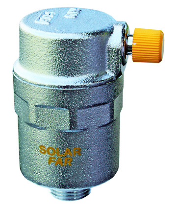 Воздухоотводчик SolarFAR автом. прям. 160град, с бок. выпуском 1/2"НР хром.