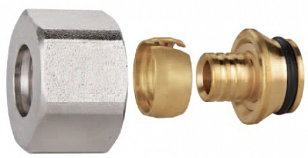 Соединитель обжимной коллекторный EВРОКОНУС для PEX трубы O16x2 - 3/4" EU.ST3288030 16x2x34