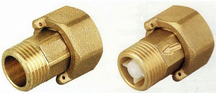 Комплект присоединителей для водосчетчика с обратным клапаном 1/2" x 3/4"