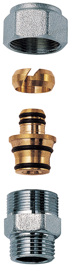 Переходник 1/2" НР - с концовкой для м/п труб и труб РЕХ 18х2