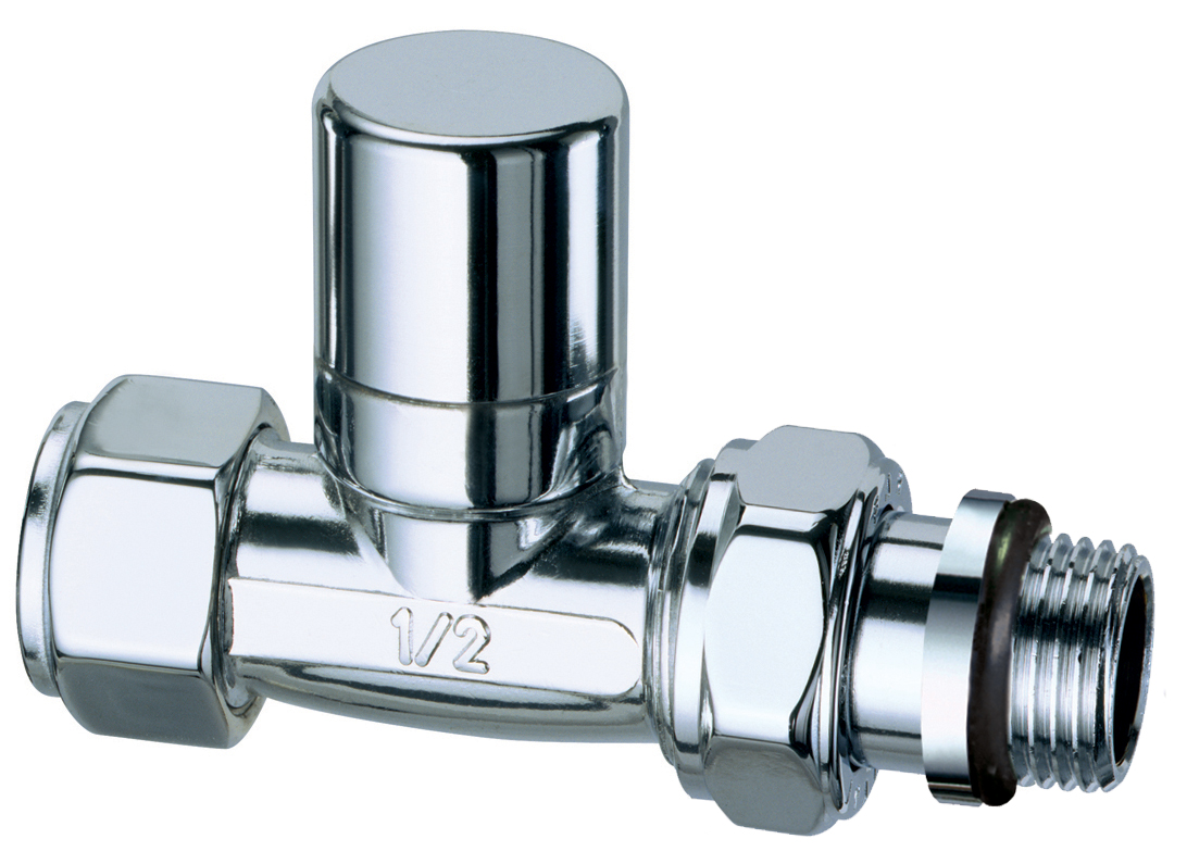 Прямой запорный вентиль, серебро, гайка М24х19, 1/2" EPDM