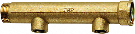 Коллектор 1"(НР-ВР) с 2 отв. 1/2" ВР (межосев. 100 мм)