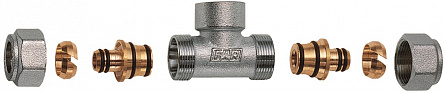 Тройник 3/4"(ВР) с 2 концовками для м/п труб  20х2