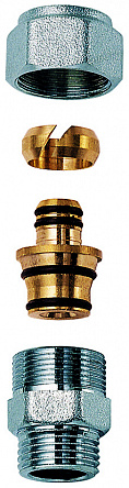 Переходник 1/2" НР - с концовкой для м/п труб и труб РЕХ 16х2