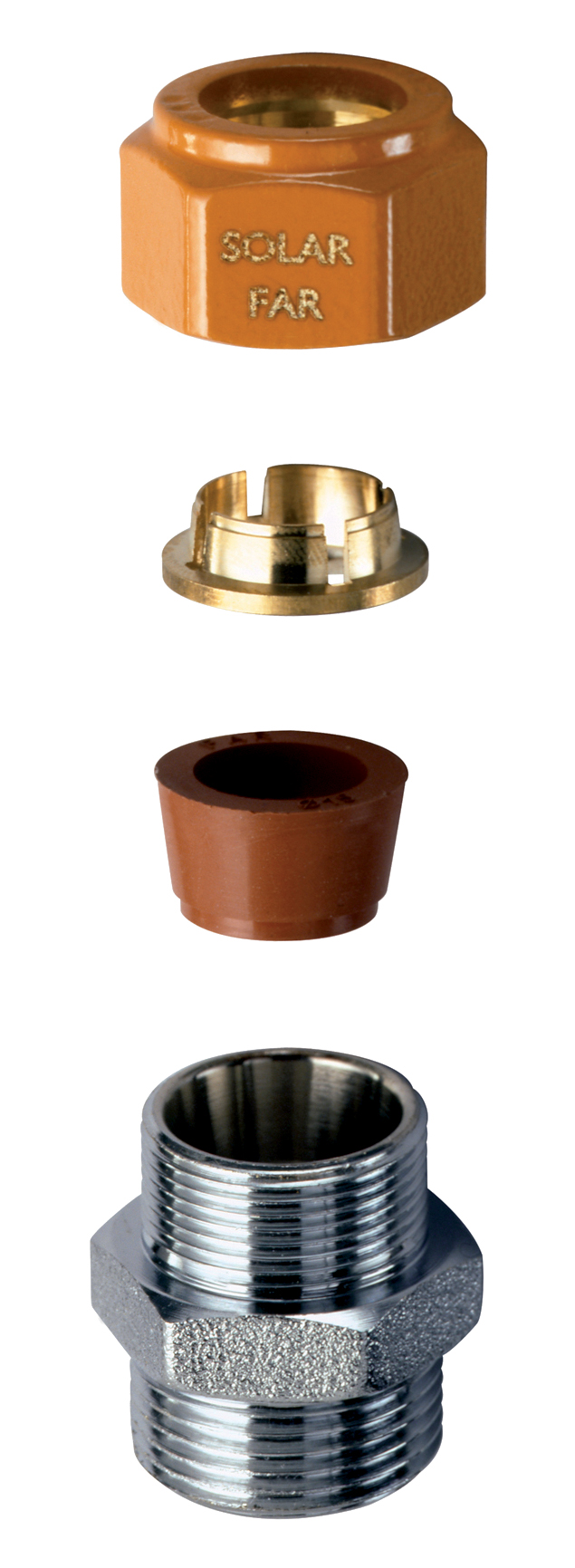 Фитинг SOLARFAR 3/4" (нр) с концовкой д/стальн.и медн.труб Ø 22