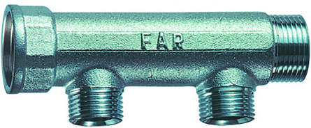 Коллектор 1 1/4" (ВР-НР) с 2 отв. 3/4" НР (межосев. 50 мм)