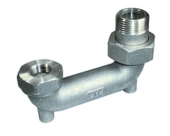 Обводной 3-х разъёмный угольник 3/4",  хром.